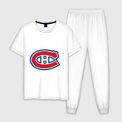 Пижама хлопковая мужская Montreal Canadiens, цвет: белый
