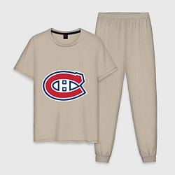 Пижама хлопковая мужская Montreal Canadiens, цвет: миндальный