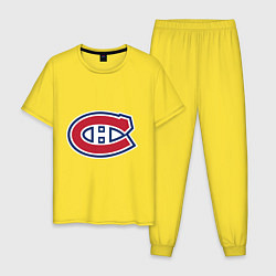 Пижама хлопковая мужская Montreal Canadiens, цвет: желтый