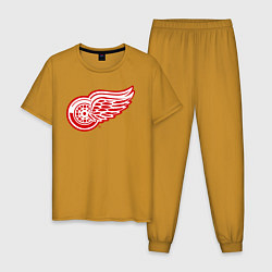 Пижама хлопковая мужская Detroit Red Wings, цвет: горчичный