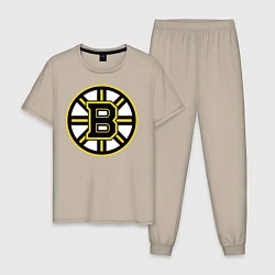 Пижама хлопковая мужская Boston Bruins, цвет: миндальный