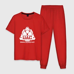 Пижама хлопковая мужская UAC, цвет: красный