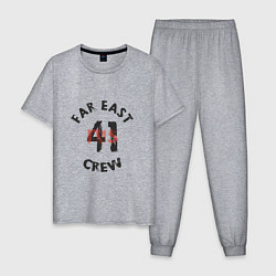 Пижама хлопковая мужская Far East 41 Crew, цвет: меланж