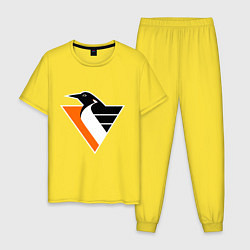 Пижама хлопковая мужская Pittsburgh Penguins, цвет: желтый