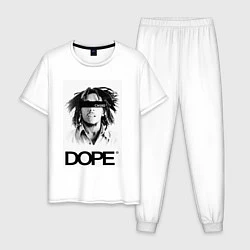 Пижама хлопковая мужская Bob Marley Dope, цвет: белый