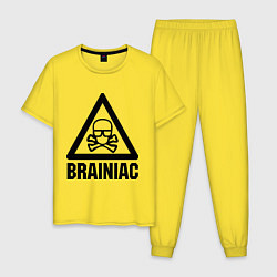 Пижама хлопковая мужская Brainiac, цвет: желтый