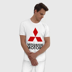 Пижама хлопковая мужская Mitsubishi, цвет: белый — фото 2