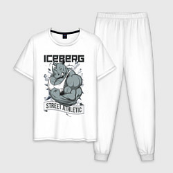 Пижама хлопковая мужская Rhino 2 | Iceberg, цвет: белый