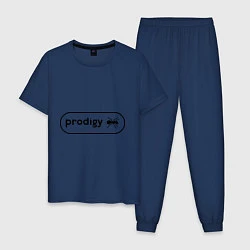 Пижама хлопковая мужская Prodigy лого с муравьем, цвет: тёмно-синий