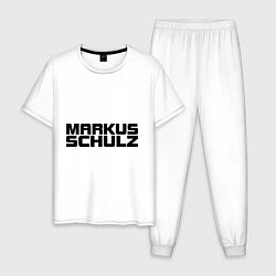 Пижама хлопковая мужская Markus Schulz, цвет: белый