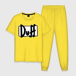 Пижама хлопковая мужская Duff, цвет: желтый