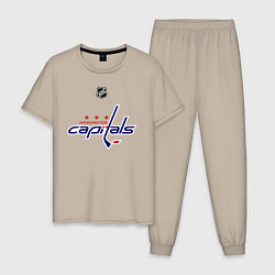 Пижама хлопковая мужская Washington Capitals: Ovechkin 8, цвет: миндальный