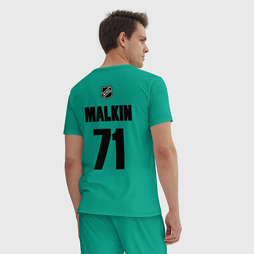 Мужская пижама Pittsburgh Penguins: Malkin 71 / Зеленый – фото 4