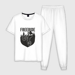 Пижама хлопковая мужская Freeride, цвет: белый