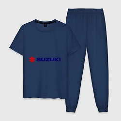 Пижама хлопковая мужская Suzuki, цвет: тёмно-синий