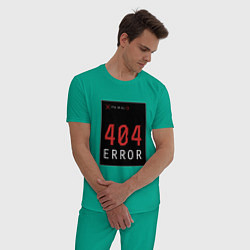 Пижама хлопковая мужская 404 Error, цвет: зеленый — фото 2