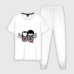 Пижама хлопковая мужская Криминальное Чтиво, цвет: белый