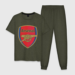 Пижама хлопковая мужская Arsenal FC, цвет: меланж-хаки
