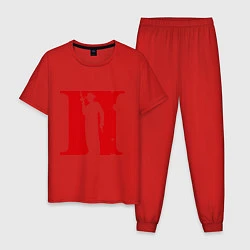 Пижама хлопковая мужская Мафия, цвет: красный