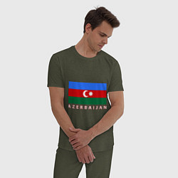 Пижама хлопковая мужская Азербайджан цвета меланж-хаки — фото 2