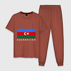 Пижама хлопковая мужская Азербайджан, цвет: кирпичный