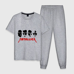 Пижама хлопковая мужская Metallica (Лица), цвет: меланж