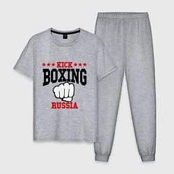 Пижама хлопковая мужская Kickboxing Russia, цвет: меланж