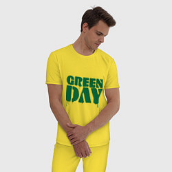 Пижама хлопковая мужская Green Day, цвет: желтый — фото 2