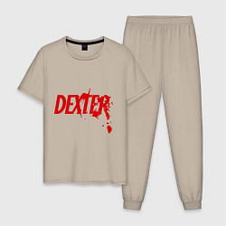 Пижама хлопковая мужская Dexter Blood, цвет: миндальный