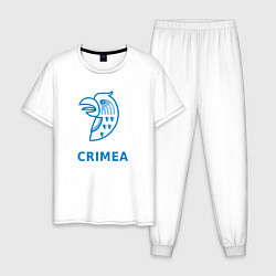 Пижама хлопковая мужская Crimea, цвет: белый