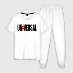 Пижама хлопковая мужская Universal bodybilding, цвет: белый