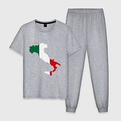 Пижама хлопковая мужская Италия (Italy), цвет: меланж