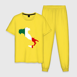 Пижама хлопковая мужская Италия (Italy), цвет: желтый