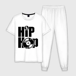 Пижама хлопковая мужская Hip-Hop, цвет: белый