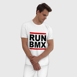 Пижама хлопковая мужская RUN BMX, цвет: белый — фото 2