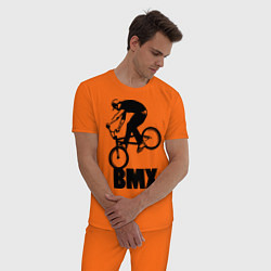 Пижама хлопковая мужская BMX 3, цвет: оранжевый — фото 2