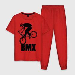 Пижама хлопковая мужская BMX 3, цвет: красный