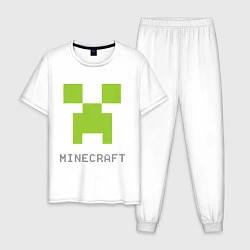 Мужская пижама Minecraft logo grey