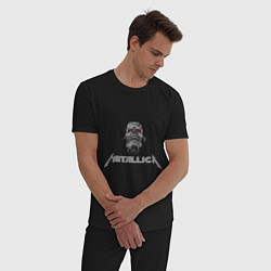 Пижама хлопковая мужская Metallica scool, цвет: черный — фото 2