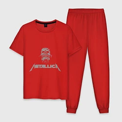 Пижама хлопковая мужская Metallica scool, цвет: красный