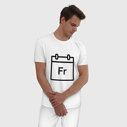Пижама хлопковая мужская Фублока Fr, цвет: белый — фото 2