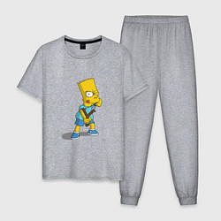 Пижама хлопковая мужская Bad Bart, цвет: меланж