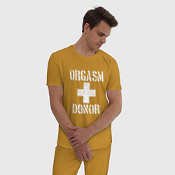 Пижама хлопковая мужская Orgasm + donor, цвет: горчичный — фото 2