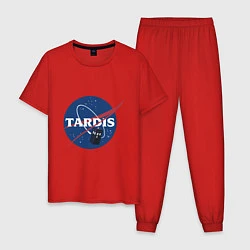 Пижама хлопковая мужская Tardis NASA, цвет: красный