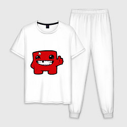 Пижама хлопковая мужская Super Meat Boy, цвет: белый