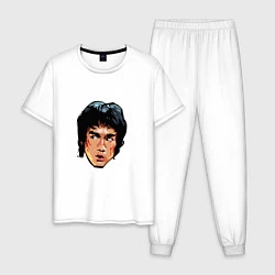 Пижама хлопковая мужская Bruce Lee Art, цвет: белый