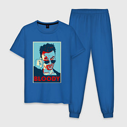 Пижама хлопковая мужская Bloody Poster цвета синий — фото 1