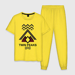 Пижама хлопковая мужская Twin Peaks House, цвет: желтый