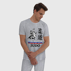 Пижама хлопковая мужская Russia Judo, цвет: меланж — фото 2