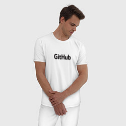 Пижама хлопковая мужская GitHubWhite, цвет: белый — фото 2